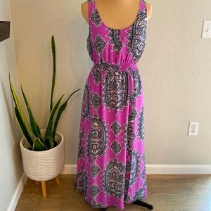 Anthropologie Maeve Anna Silk Orchid Lilac Lavender Maxi. Size Medium